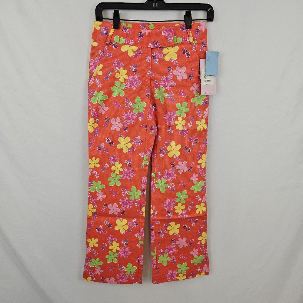 Lilly Pulitzer Cotton Stretch Pants - Floral Hippie Print - Size 2P